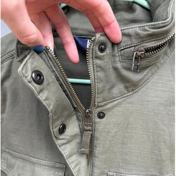 Lands’ End size M Petite Hooded Cargo Utility Jacket - Olive or Army Green - Picture 5 of 16